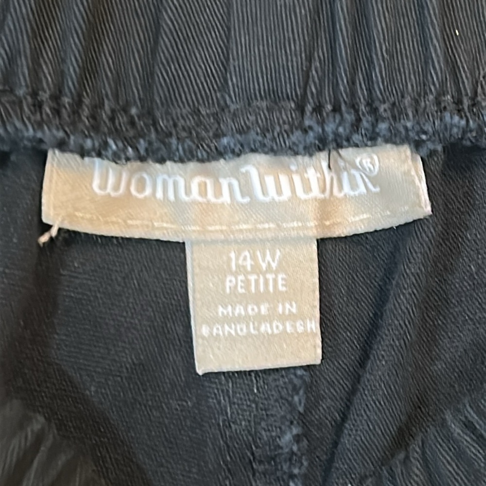 Woman Within Black Elastic Waist Pants, SET OF 2. GUC. - Picture 4 of 5